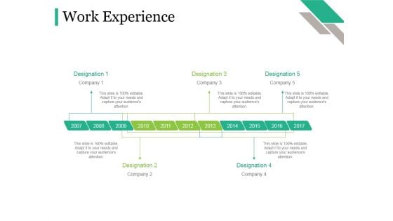 Work Experience Tamplate 2 Ppt PowerPoint Presentation Professional Outline