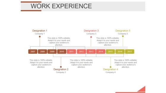 Work Experience Template 1 Ppt PowerPoint Presentation Design Ideas