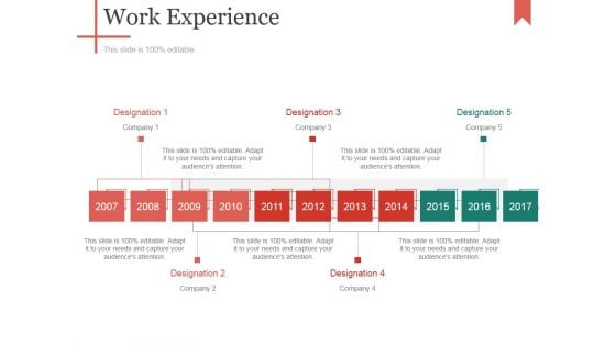 Work Experience Template 2 Ppt PowerPoint Presentation Infographics Ideas