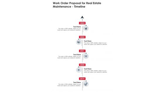 Work Order Proposal For Real Estate Maintenance Timeline One Pager Sample Example Document