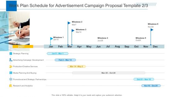 Work Plan Schedule For Advertisement Campaign Proposal Template Buying Sample PDF