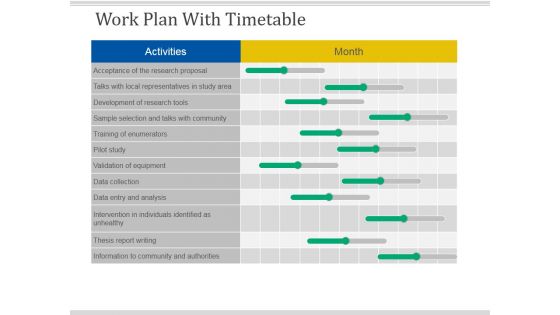 Work Plan With Timetable Template 1 Ppt PowerPoint Presentation Icon Slides