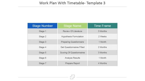 Work Plan With Timetable Template 3 Ppt PowerPoint Presentation Portfolio Design Ideas