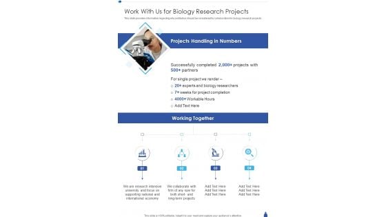 Work With Us For Biology Research Projects One Pager Sample Example Document Work With Us For Biology Research Projects One Pager Sample Example Document