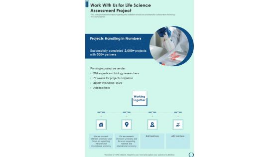 Work With Us For Life Science Assessment Project One Pager Sample Example Document