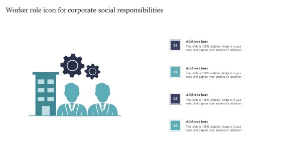 Worker Role Icon For Corporate Social Responsibilities Sample PDF