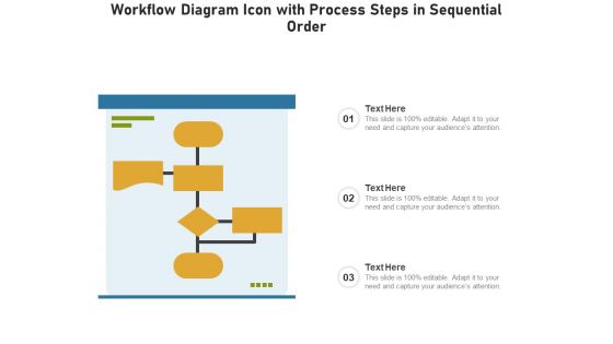 Workflow Diagram Icon With Process Steps In Sequential Order Ppt PowerPoint Presentation Gallery Master Slide PDF