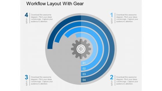 Workflow Layout With Gear Powerpoint Templates