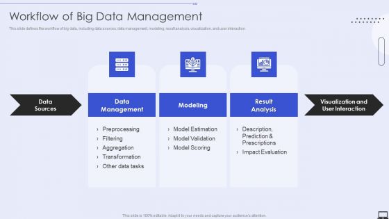 Workflow Of Big Data Management Ppt PowerPoint Presentation File Example File PDF