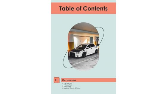 Workforce Commute Solutions Table Of Contents One Pager Sample Example Document Workforce Commute Solutions Table Of Contents One Pager Sample Example Document