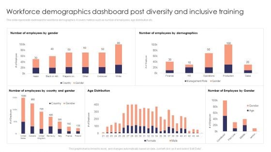 Workforce Demographics Dashboard Post Diversity And Inclusive Training Background PDF