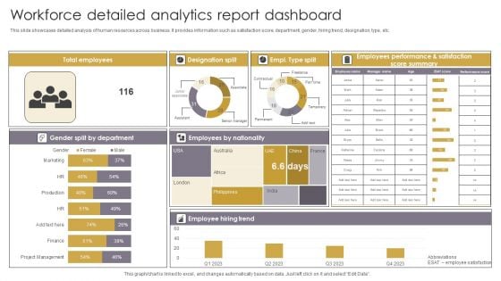 Workforce Detailed Analytics Report Dashboard Mockup PDF