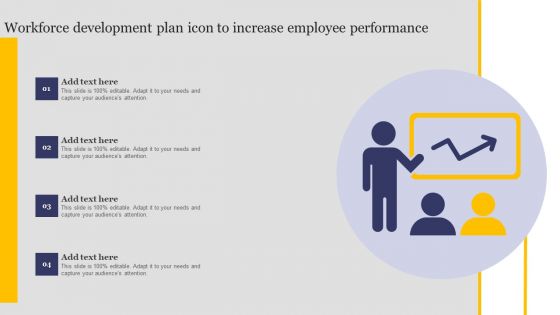 Workforce Development Plan Icon To Increase Employee Performance Mockup PDF