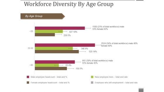 Workforce Diversity By Age Group Ppt PowerPoint Presentation Visual Aids Gallery