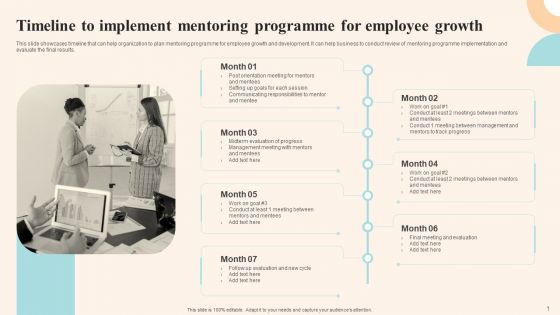 Workforce Growth And Improvement Timeline To Implement Mentoring Programme Topics PDF