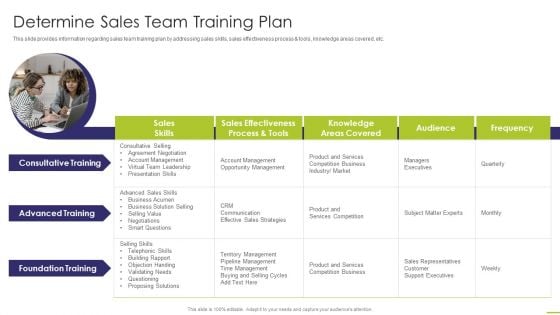 Workforce Instruction Playbook Determine Sales Team Training Plan Pictures PDF