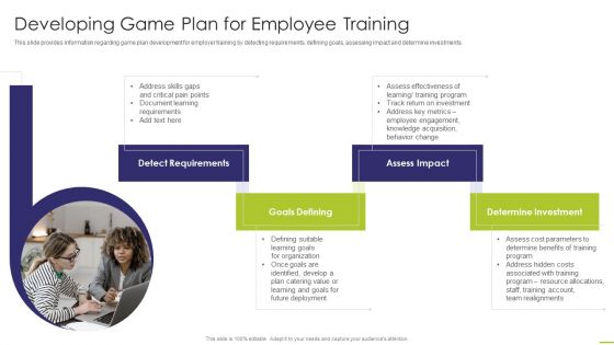 Workforce Instruction Playbook Developing Game Plan For Employee Training Introduction PDF