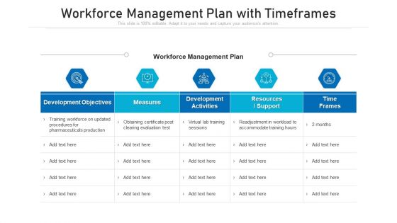 Workforce Management Plan With Timeframes Ppt Pictures Deck PDF Workforce Management Plan With Timeframes Ppt Pictures Deck PDF