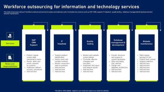 Workforce Outsourcing For Information And Technology Services Mockup PDF