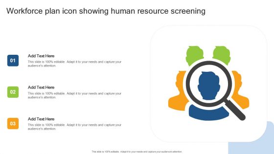 Workforce Plan Icon Showing Human Resource Screening Portrait PDF