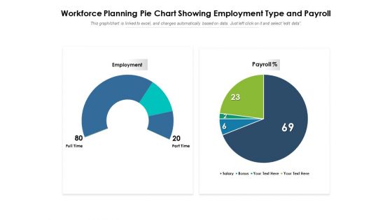 Workforce Planning Pie Chart Showing Employment Type And Payroll Ppt PowerPoint Presentation Styles Slideshow PDF