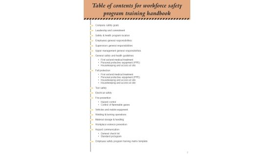 Workforce Safety Program Training Handbook Slide02