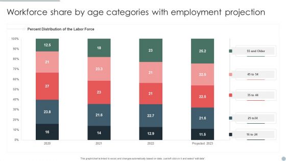 Workforce Share By Age Categories With Employment Projection Elements PDF