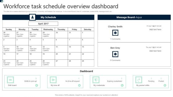 Workforce Task Schedule Overview Dashboard Microsoft PDF