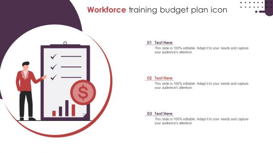 Workforce Training Budget Plan Icon Ppt Infographics Tips PDF