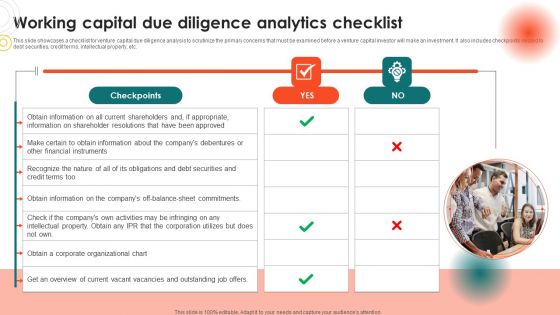 Working Capital Due Diligence Analytics Checklist Inspiration PDF