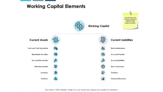 Working Capital Elements Ppt PowerPoint Presentation File Icons