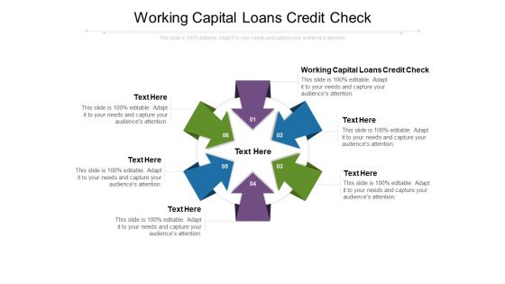 Working Capital Loans Credit Check Ppt PowerPoint Presentation Inspiration Graphics Pictures Cpb