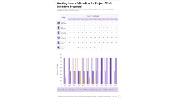 Working Hours Estimation For Project Work Schedule Proposal One Pager Sample Example Document Working Hours Estimation For Project Work Schedule Proposal One Pager Sample Example Document