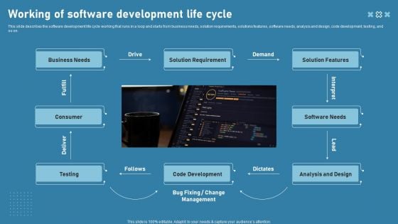 Working Of Software Development Life Cycle Infographics PDF