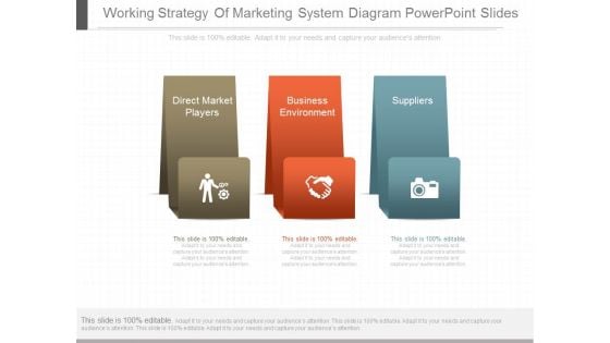 Working Strategy Of Marketing System Diagram Powerpoint Slides