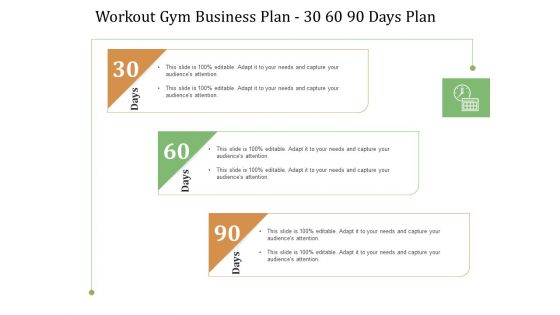 Workout Gym Business Plan 30 60 90 Days Plan Ppt Portfolio Deck PDF