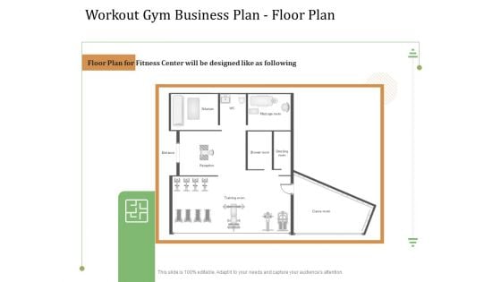 Workout Gym Business Plan Floor Plan Ppt Ideas Graphics Example PDF