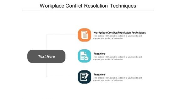 Workplace Conflict Resolution Techniques Ppt PowerPoint Presentation Summary Backgrounds Cpb