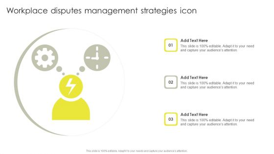 Workplace Disputes Management Strategies Icon Inspiration PDF