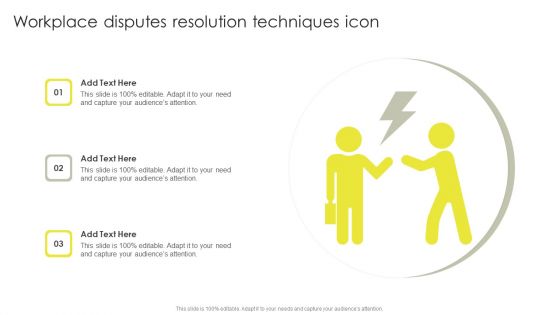 Workplace Disputes Resolution Techniques Icon Clipart PDF