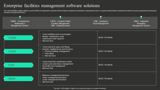 Workplace Facility Management Services Company Enterprise Facilities Management Software Solutions Formats PDF