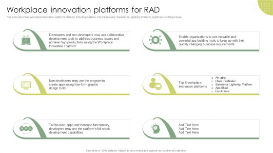 Workplace Innovation Platforms For Rad Rapid Application Building RAB Model Mockup PDF