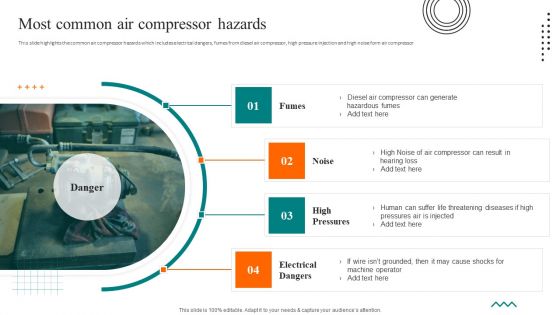 Workplace Safety Best Practices Most Common Air Compressor Hazards Mockup PDF