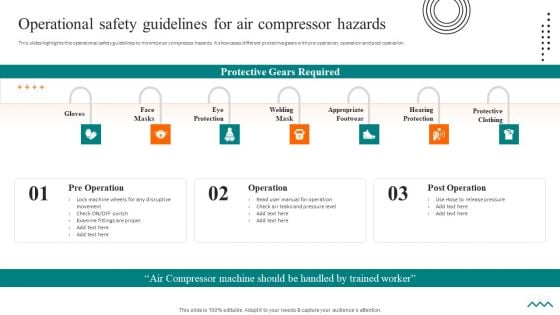 Workplace Safety Best Practices Operational Safety Guidelines For Air Compressor Hazards Brochure PDF