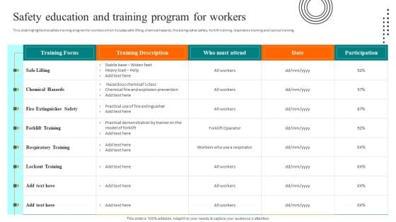 Workplace Safety Best Practices Safety Education And Training Program For Workers Formats PDF Workplace Safety Best Practices Safety Education And Training Program For Workers Formats PDF