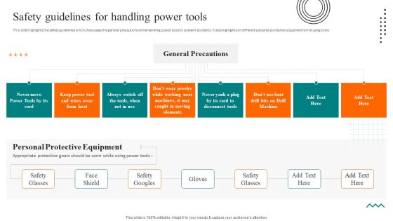 Workplace Safety Best Practices Safety Guidelines For Handling Power Tools Ideas PDF