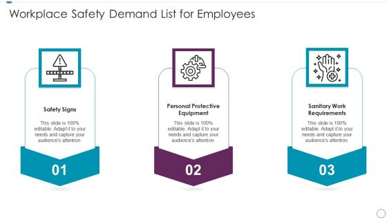 Workplace Safety Demand List For Employees Mockup PDF