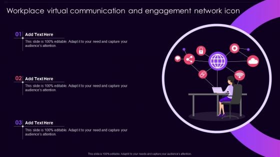 Workplace Virtual Communication And Engagement Network Icon Rules PDF