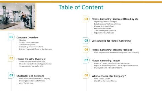 Workplace Wellness Table Of Content Structure PDF