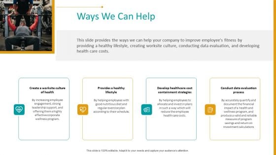 Workplace Wellness Ways We Can Help Template PDF
